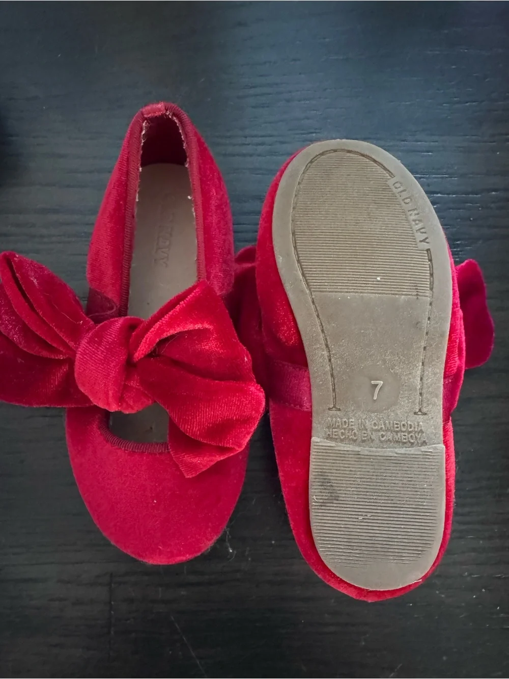 Old Navy Velvet Bow Dress Shoes - Red